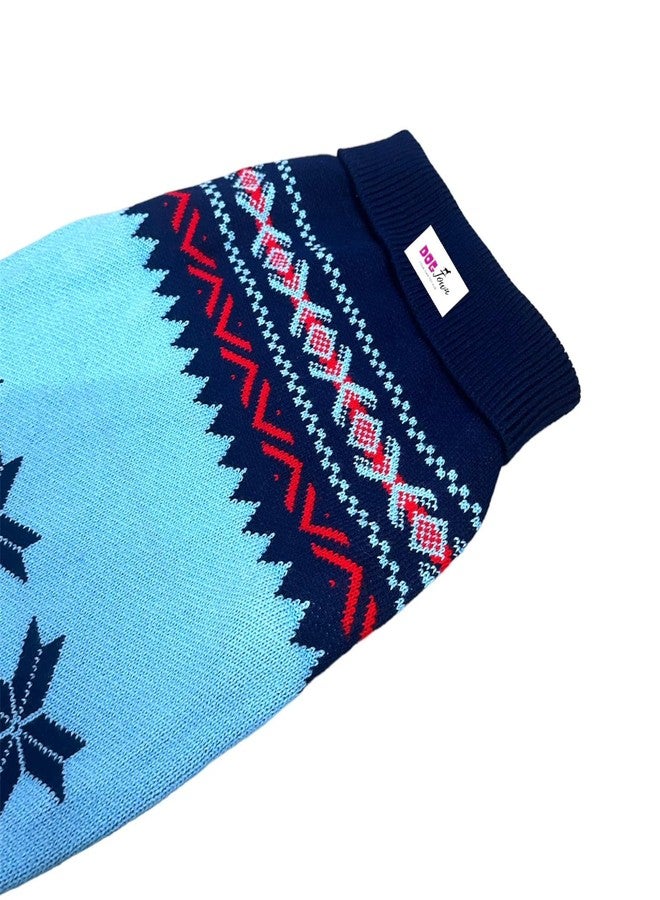 DOGTOWN Snow Flake Sweaters for Dogs/Puppies - Cosy, Soft, Warm & Comfortable Pet Clothes (Color-New Blue) S - Image 2